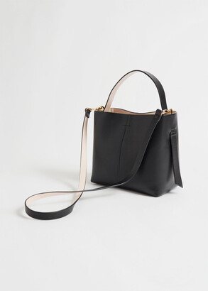 And other stories Double Strap Leather Bucket Bag
