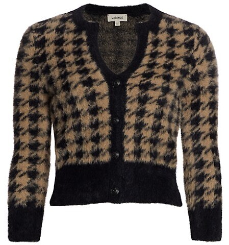 brown houndstooth sweater