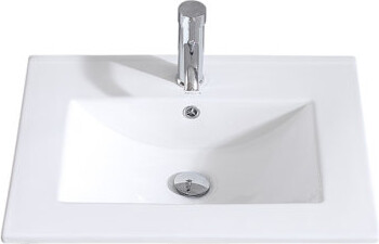 wonline 24" Integrated Sink Countertop Vanity Sink Bowl White Ceramic + Faucet