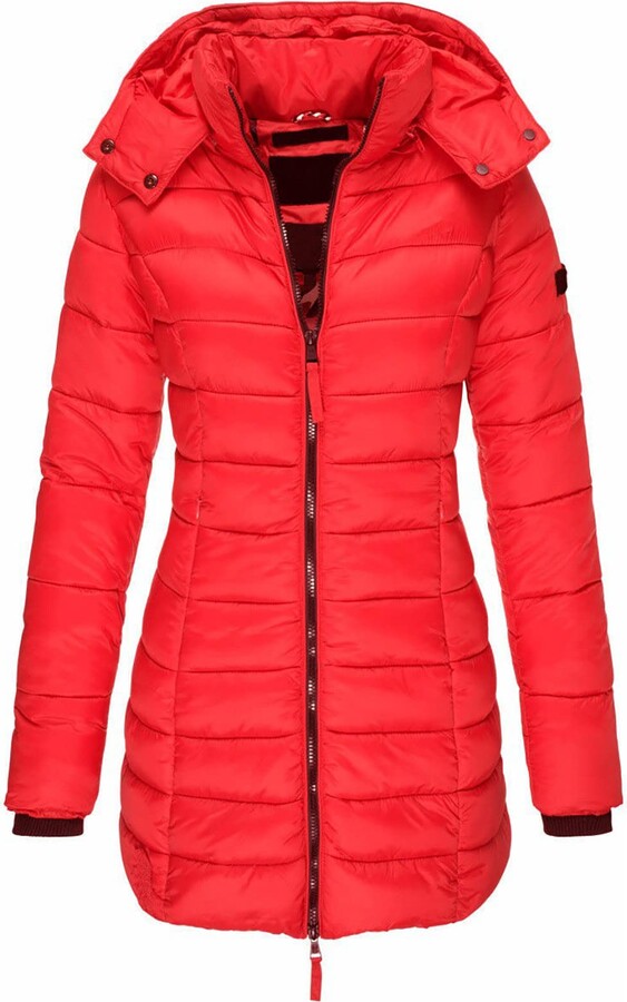 red designer coat