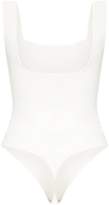 Thumbnail for your product : PrettyLittleThing Ecru Second Skin Square Neck Sleeveless Thong Bodysuit
