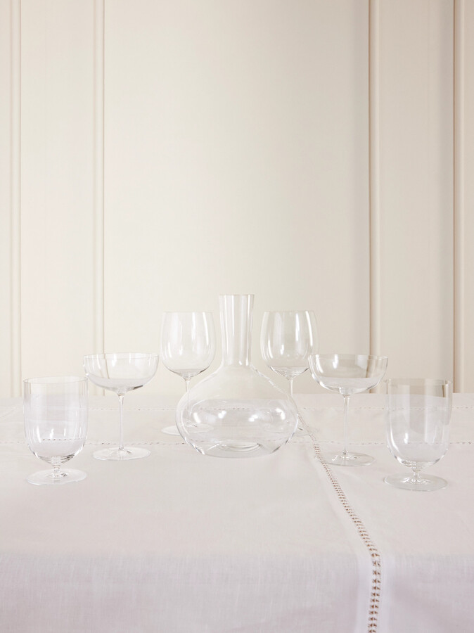 Lobmeyr + Polka Crystal Decanter And Wine, Champagne And Water Glasses Set - Neutrals