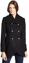 Thumbnail for your product : Kenneth Cole New York black wool blended knit collar double breasted peacoat