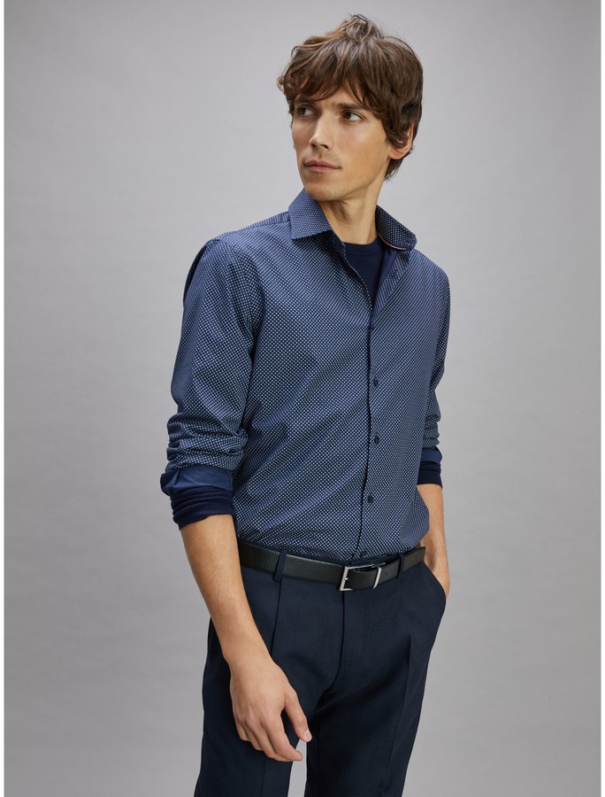 stretch cotton dress shirt