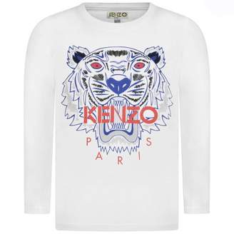 Kenzo KidsBoys White Tiger Print Top