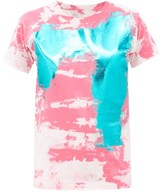 Thumbnail for your product : Germanier - Metallic Tie Dye-print Cotton-jersey T-shirt - Pink Multi