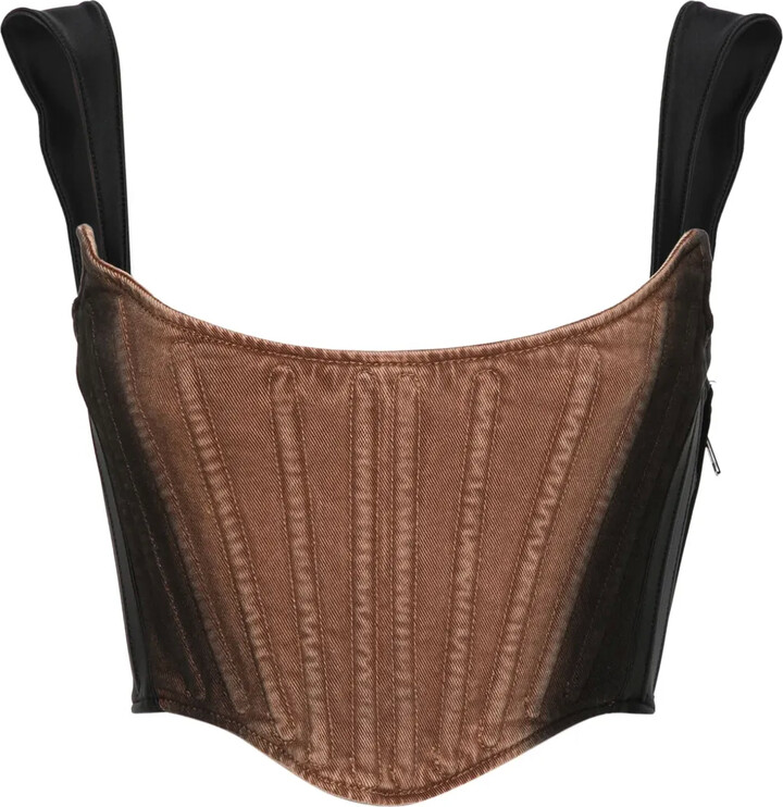 Thierry Mugler Denim Cropped Corset