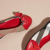 Thumbnail for your product : Burberry Leather and House Check Ballerinas