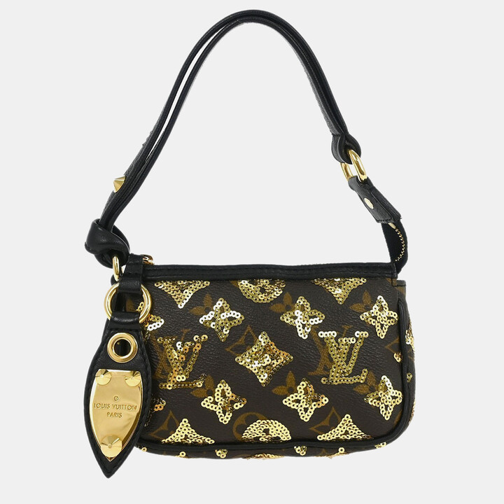 Louis Vuitton Pochette Accessoires Mini Eclipse Monogram Eclipse Canvas Wristlet