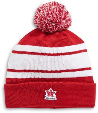 Canadian Olympic Team Collection Pom Striped Fleece-Lined Tuque