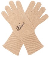 Thumbnail for your product : Raf Simons Heroes Embroidered Wool-blend Gloves - Camel