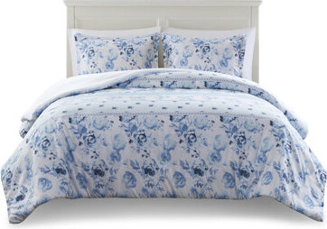 Intelligent Design Christa Floral Striped Duvet Cover Set
