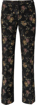 Off-White Floral-Jacquard Trousers