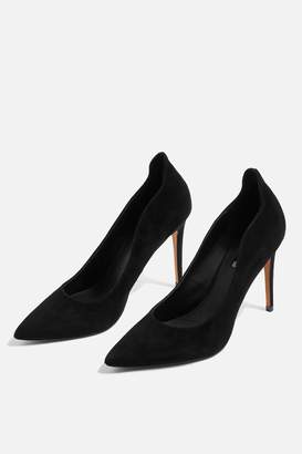 Topshop Womens Sammy Leather Court Shoes - Black
