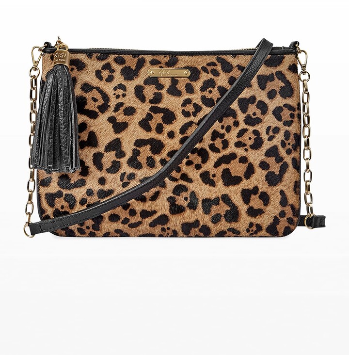 Jesaisque 2020 Women Leopard Print Crossbody Bag Fawn Pendant Shell Shoulder Bag Messenger Bag Wristlet Clutch W L Brown, 8.66 H x3.54 x7.87