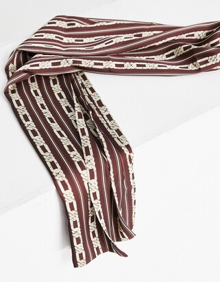 ASOS DESIGN dress scarf in brown chain print