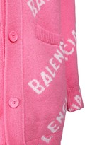 Thumbnail for your product : Balenciaga Oversize Logo Wool Blend Knit Cardigan