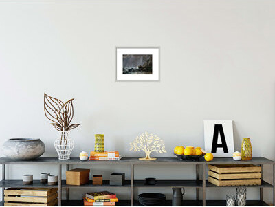 1000Museums Downpour at Etretat by Framed Giclee Print