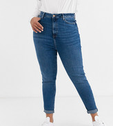 Thumbnail for your product : New Look Plus New Look Curve mom jean in blue