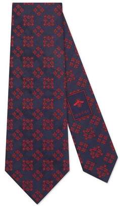 Gucci Bees and stars squares silk tie