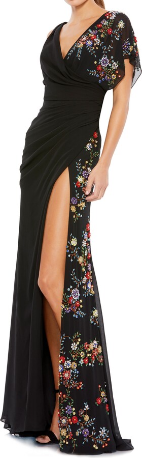 beaded chiffon gown