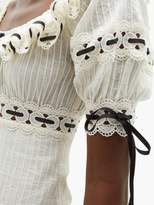 Thumbnail for your product : Zimmermann Honour Lace-insert Pintucked Cotton Mini Dress - Womens - White