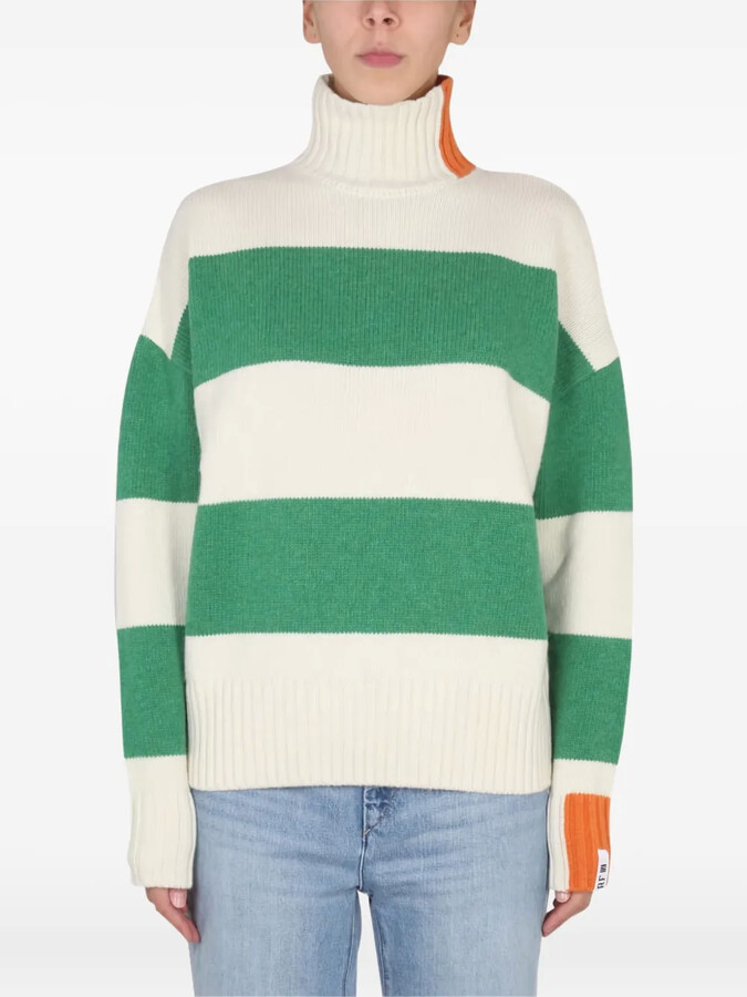 RIGHT FOR Striped Turtleneck Sweater