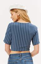 Thumbnail for your product : LA Hearts Surplice Tie Front Top