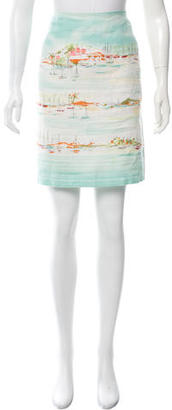 Loro Piana Printed Linen Skirt
