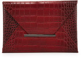 Thumbnail for your product : BCBGMAXAZRIA Harlow Croc-Embossed Envelope Clutch Bag, Royal Port