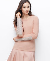 Thumbnail for your product : Ann Taylor Faux Leather Paneled Sweater