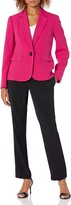 Thumbnail for your product : Le Suit womens1 Button Notch Collar Stretch Crepe Slim Pant Suit With Flap Pockets Business Suit Pants Set - Multi - 12 Petite