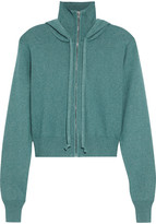 Thumbnail for your product : Live The Process Cropped Melange Stretch-knit Hoodie