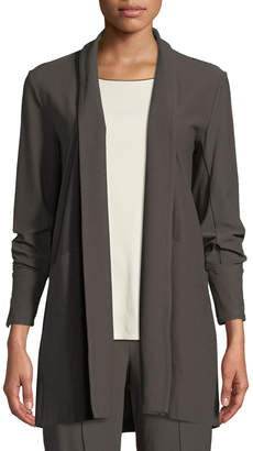Eileen Fisher Stretch-Crepe Open-Front Long Jacket