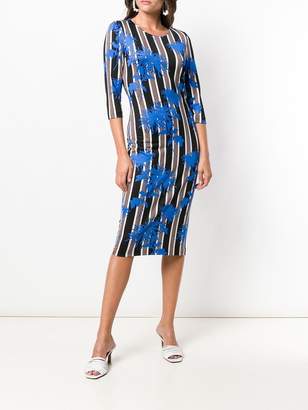 Diane von Furstenberg floral print striped dress