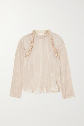 silver chiffon top