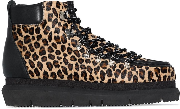 leopard print hiking boots