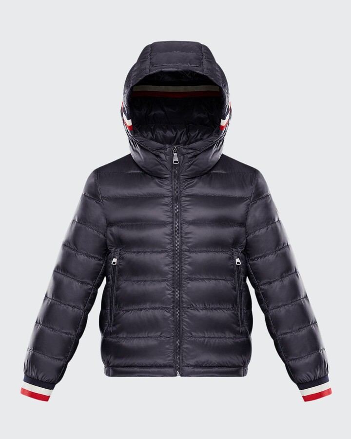 Moncler Boy's Giroux Striped Rib Puffer Jacket, Size 4-6 - ShopStyle