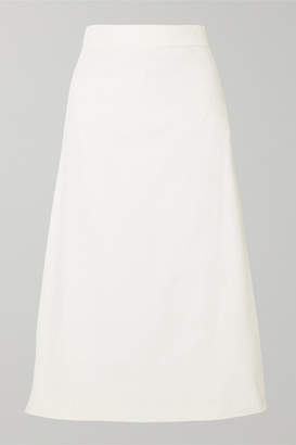 ARoss Girl x Soler Alma Cotton-corduroy Midi Skirt - White