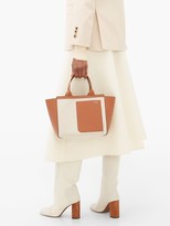 Thumbnail for your product : Valextra Shopping Mini Canvas And Leather Tote Bag - Beige Multi