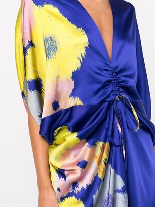 Silvia Tcherassi Floral-Print Pinched Maxi Dress