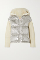 Thumbnail for your product : Yves Salomon Hooded Shearling And Quilted Metallic Shell Down Jacket
