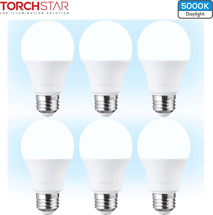 6 Pack 15W=100W Garage Door LED Bulbs, 1700lm, Garage Door Opener Bulbs, E26 Base, 5000K Daylight, Non-Dimmable