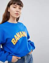 Thumbnail for your product : Daisy Street Boyfriend Sweatshirt With Bananas Print
