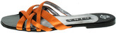 Thumbnail for your product : Gina Orange Satin Flat Slides Size 41