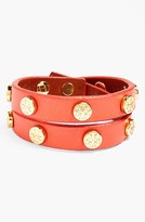 Thumbnail for your product : Tory Burch Logo Stud Leather Wrap Bracelet