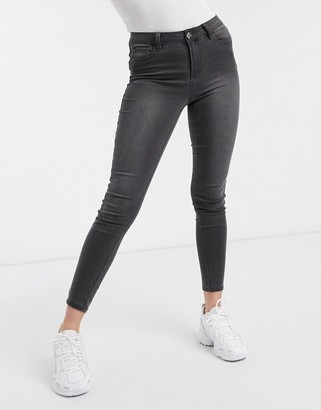 Lipsy Kate high waisted skinny jeans in grey