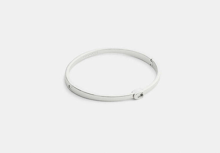 Coach Outlet Thin Signature Hinged Bangle