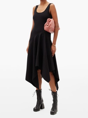 Marques Almeida Asymmetric-hem Ribbed Cotton-blend Dress - Black