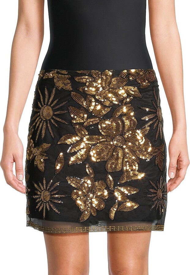 Kristina Holiday Nights Sequins Miniskirt